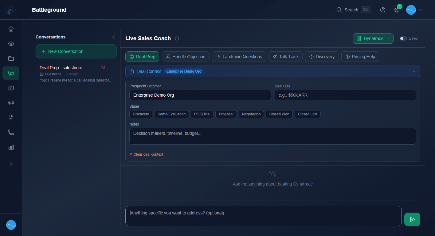 Battleground sales coach