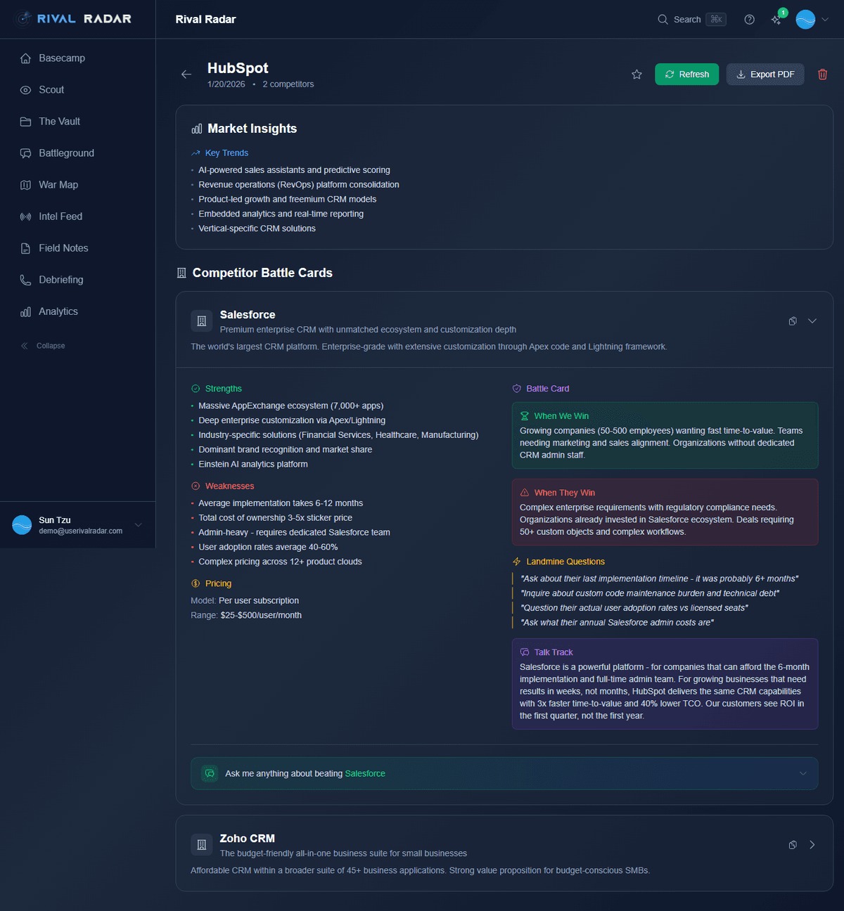 The Battleground - battle cards that actually win deals